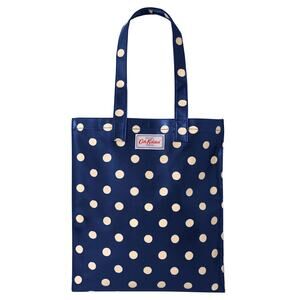 Cath Kidston Navy Beige Polka Dot PVC Carry All Bag - NWOT